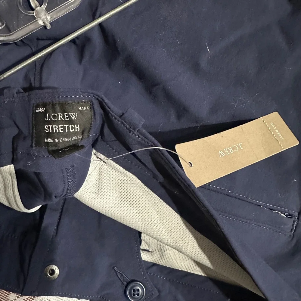 NWT J. Crew 484 Slim Stretch Chinos Blue Mens Sz 36x32 Water Resistant Tech Pant